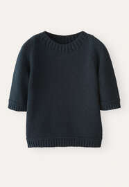 Kurz&auml;rmeliger Pullover, Mitternacht, webstill