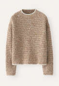 Gemusterter Strickpullover, Rost/Grau, webstill
