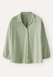 Jersey-Bluse, Zartes Jadegr&uuml;n, webstill