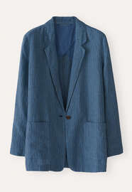 Lange Jacke, Petrolblau, webstill