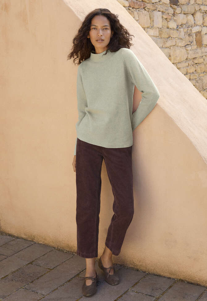 Trichterkragen-Pullover, Frostiges Salbei, completeTheLook