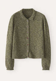 Cardigan im Perlmuster, Waldgr&uuml;n, webstill