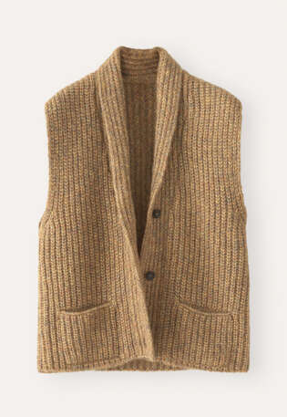 Cardigan mit Schalkragen, Bernstein, webstill