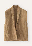 Cardigan mit Schalkragen, Bernstein, webstill