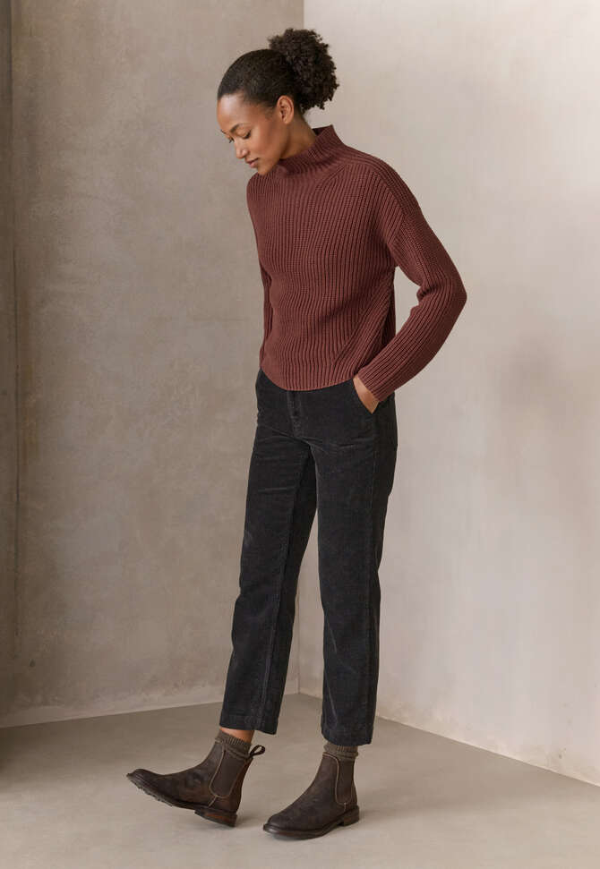 Pullover mit Trichterkragen, Pflaume, completeTheLook