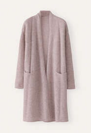 Verschlussloser Cardigan, Fliedergrau, webstill