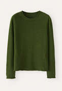 Lang&auml;rmeliger Pullover, Waldgr&uuml;n, webstill