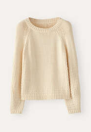 Pullover mit eingestricktem Muster, Creme, webstill