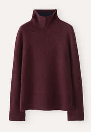 Rollkragenpullover, Zwetschge, webstill