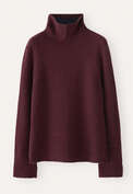 Rollkragenpullover, Zwetschge, webstill