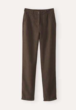Jeans mit schmalem Bein, Tr&uuml;ffel, webstill