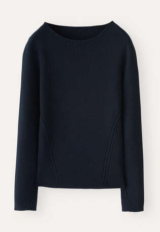 Pullover mit Rundhalsausschnitt, Mitternacht, webstill