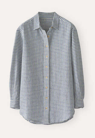 Bluse mit Vichy-Karo, Natur/Ozean, webstill