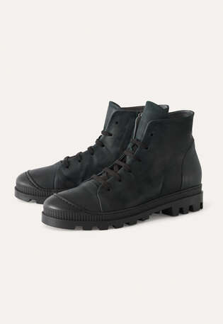 Schn&uuml;rstiefel, Dunkles Aquamarin, webstill
