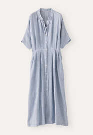 Durchgekn&ouml;pftes Kleid, Navyblau/Wei&szlig;, webstill