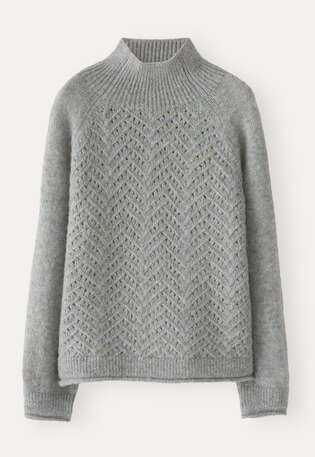 Pullover mit Zopfmuster, Gefrostetes Blau, webstill
