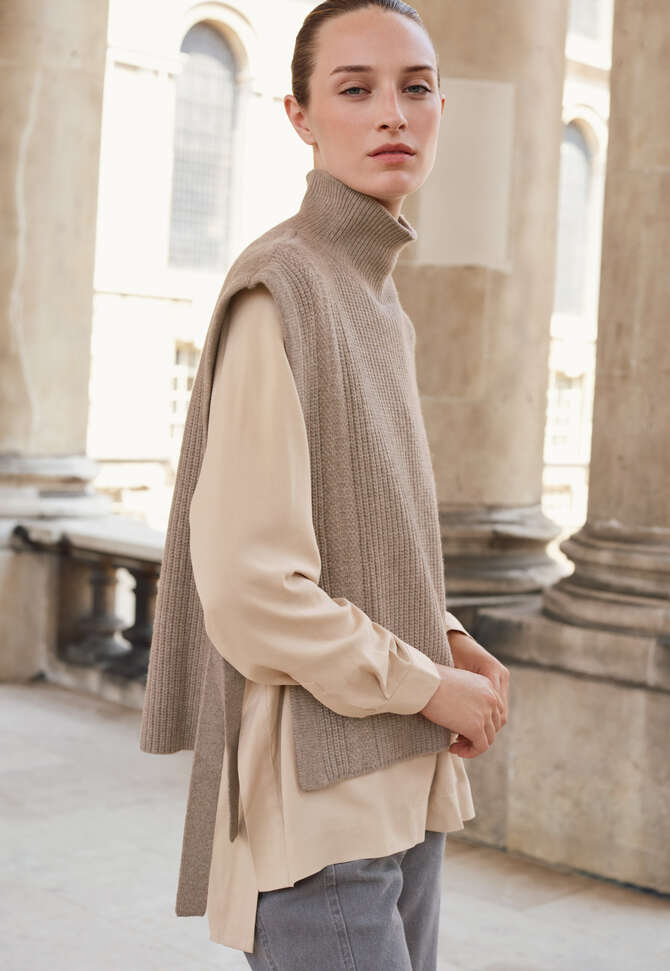 Strick-Tabard, Zartes Nerzbraun, completeTheLook