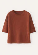 Kurz&auml;rmliger Pullover, Braun/Chili, webstill