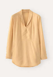 Bluse mit Schalkragen, Zartes Gelb, webstill