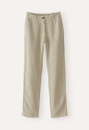 Jeans mit schmalem Bein, Blasses Taupe, webstill