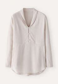 Bluse mit Schalkragen, Perle, webstill
