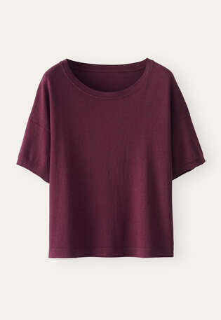 T-Shirt, Weinrot, webstill