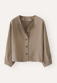 Jacke mit Dolman-&Auml;rmeln, Taupe-Braun, webstill