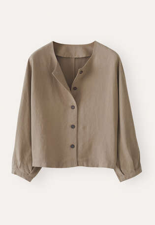 Jacke mit Dolman-&Auml;rmeln, Taupe-Braun, webstill