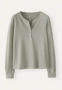 Gestreiftes Henley-Top, Mint/Grau, webstill
