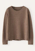 Pullover mit Rundhalsausschnitt, Latte, webstill