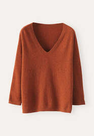 V-Ausschnitt-Pullover, Chilirot, webstill