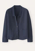 Cardigan mit Kragen, Dunkelblau, webstill