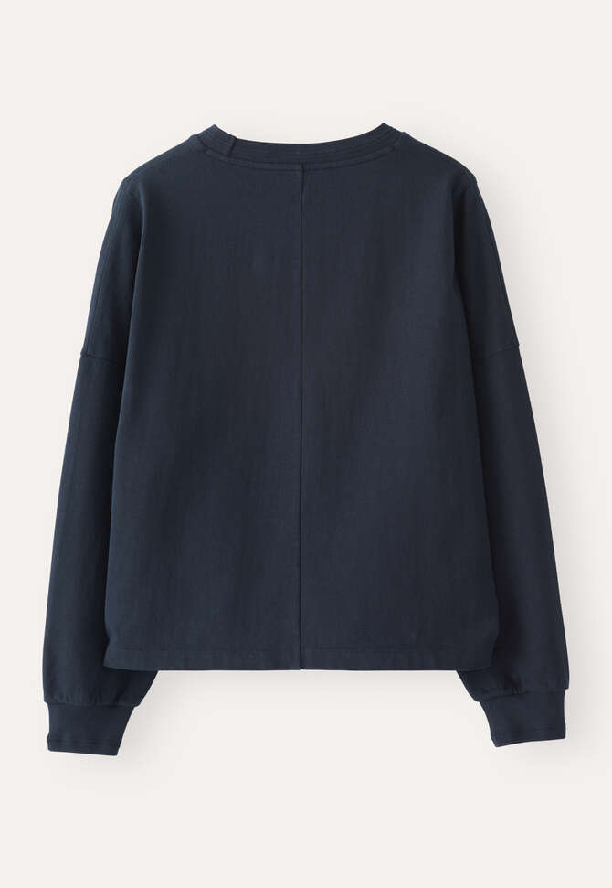 Sweatshirt aus pigmentgef&auml;rbtem Jersey, Mitternacht, completeTheLook