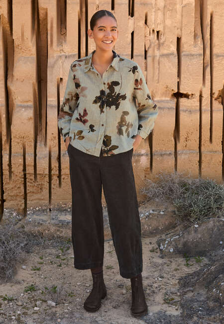 Bedruckte Bluse, Natur/Rost, completeTheLook