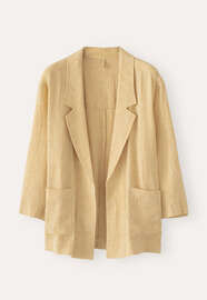 Verschlusslose Jacke, Zartes Gelb, webstill