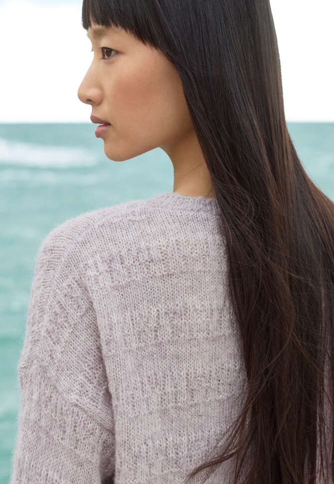 Pullover mit strukturierten Streifen, Blasses Lavendel, completeTheLook