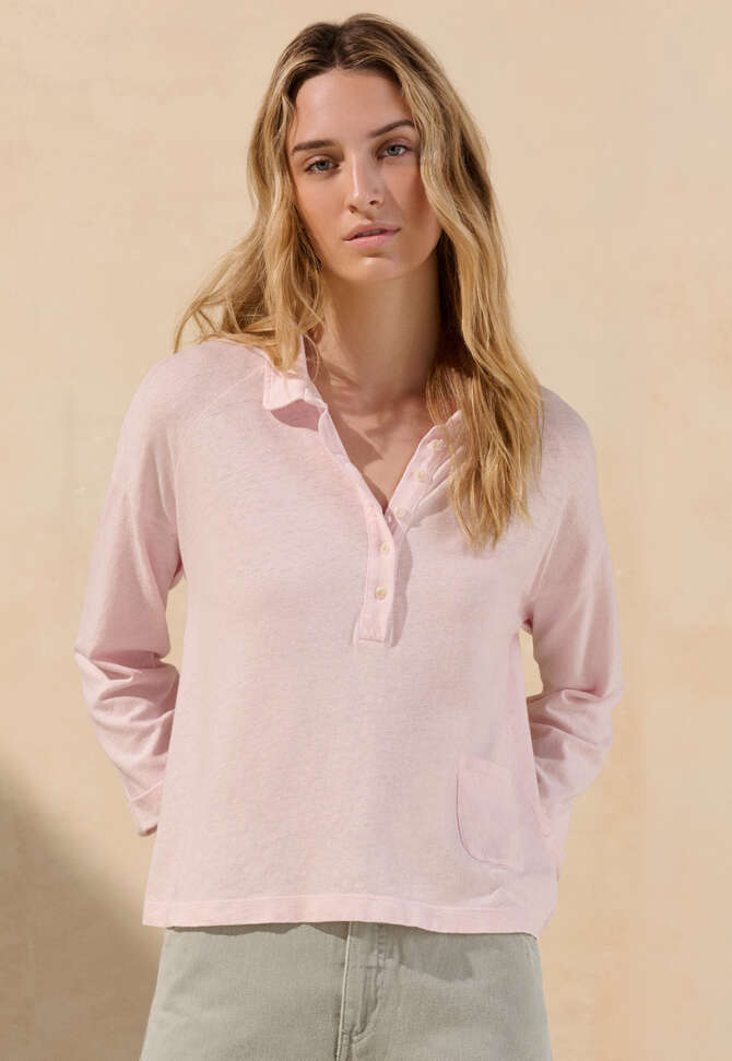 Jersey-Polo-Oberteil, Eisros&eacute;, completeTheLook