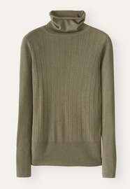 Gerippter Pullover, Moos/Taupe, webstill