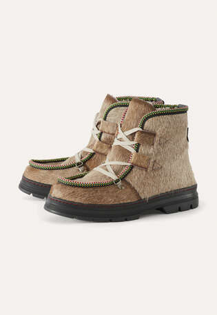 Schn&uuml;rstiefel, Taupe, webstill