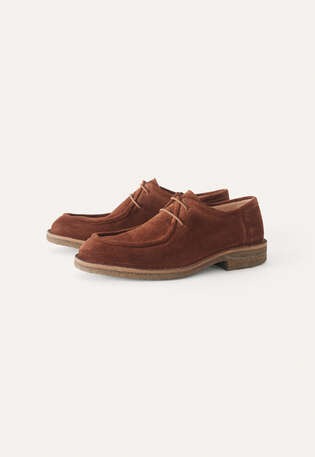 Schn&uuml;rschuhe, Rot/Lohbraun, webstill
