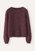 Fangmuster-Pullover, Dunkle Pflaume, webstill