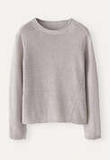 Lang&auml;rmeliger Pullover, Eisgrau, webstill