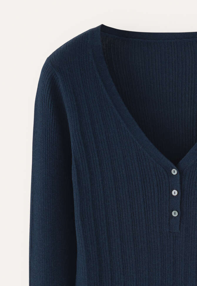 Ripppullover mit V-Ausschnitt, Dunkles Petrol, completeTheLook