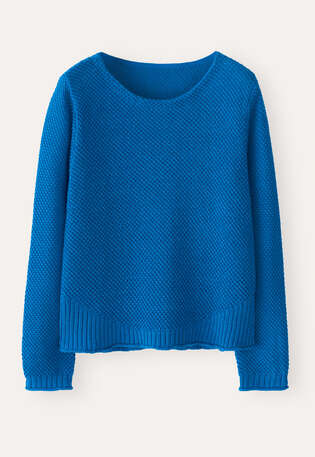 Pullover im Perlmuster, Tiefes Marineblau, webstill
