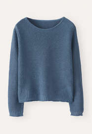Pullover im Perlmuster, Denim/Blau, webstill
