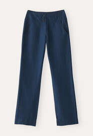 Hose mit geradem Bein, Petrolblau, webstill