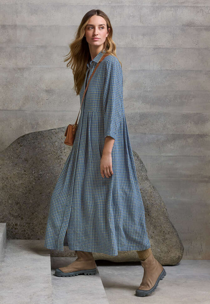Vichy-Karo-Kleid, Blau/Gold, completeTheLook
