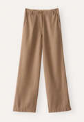 Hose mit geradem Bein, Kamelgrau, webstill