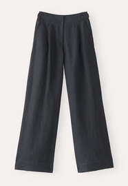 Hose mit weitem Bein, Gewaschenes Schwarz, webstill