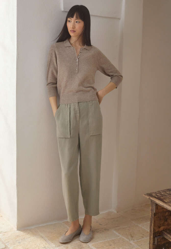 Hose mit schmal zulaufendem Bein, Nerz, completeTheLook